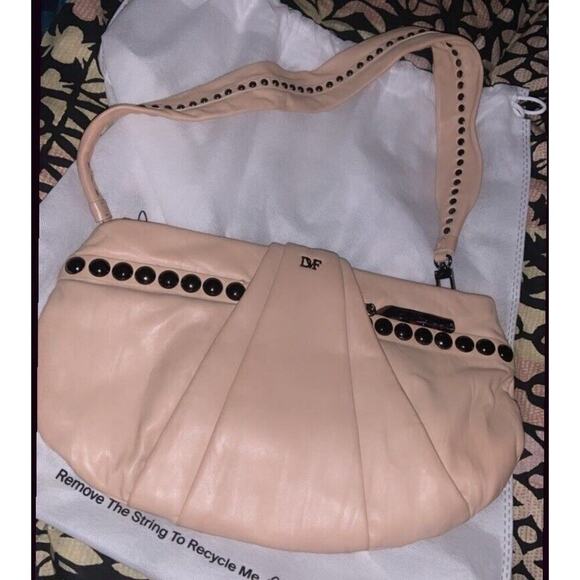 Diane Von Furstenberg Lamb  Leather Studded Bag like new maribelle spring boho - Picture 1 of 9